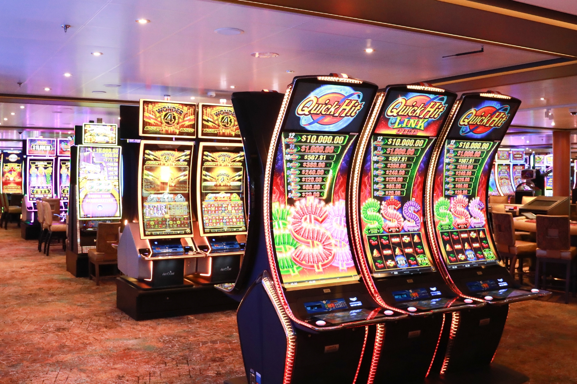New slot machines and table games were added to Carnival Liberty's casino