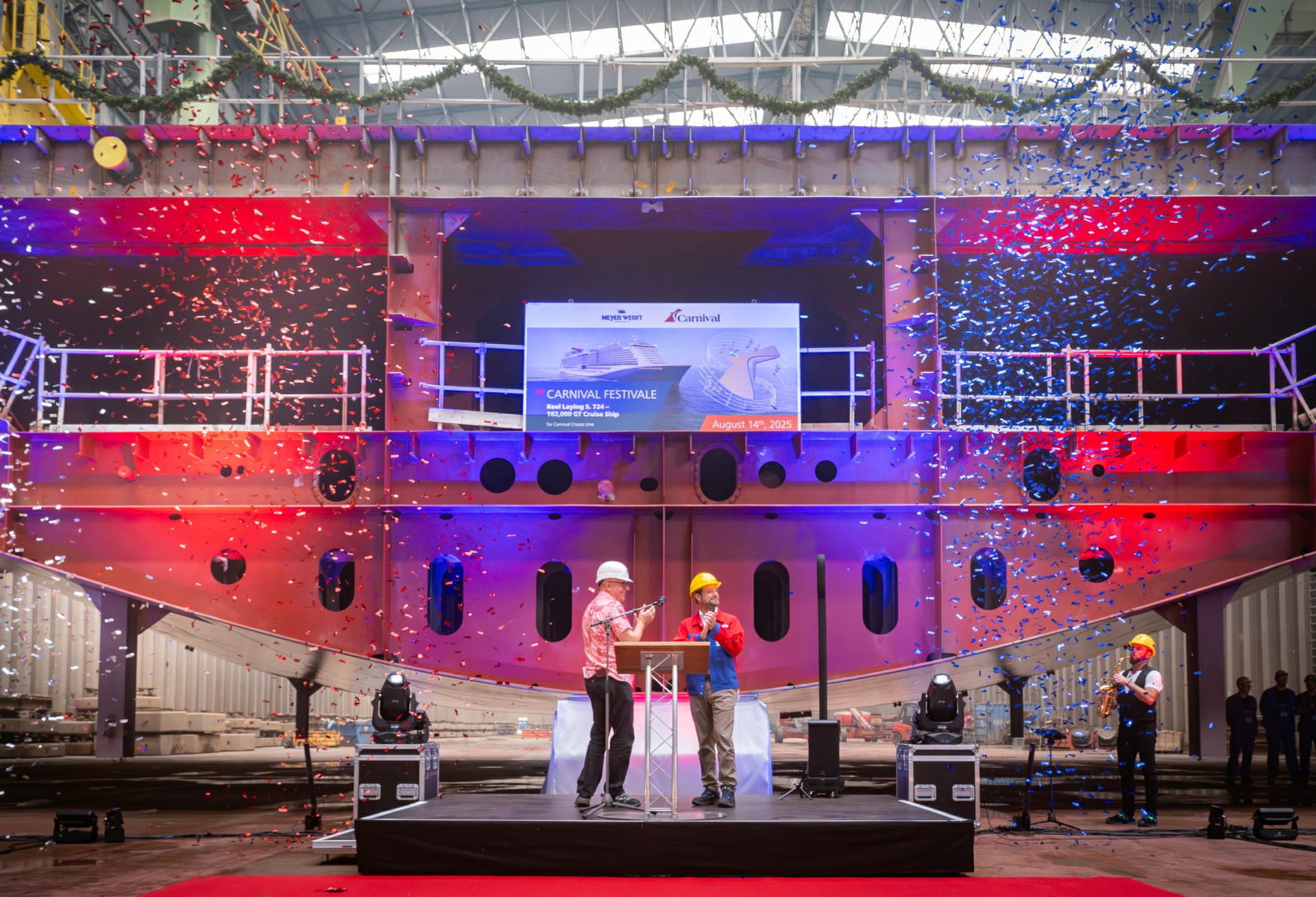 Carnival Cruise Line and Meyer Werft celebrate construction milestone for Carnival Festivale