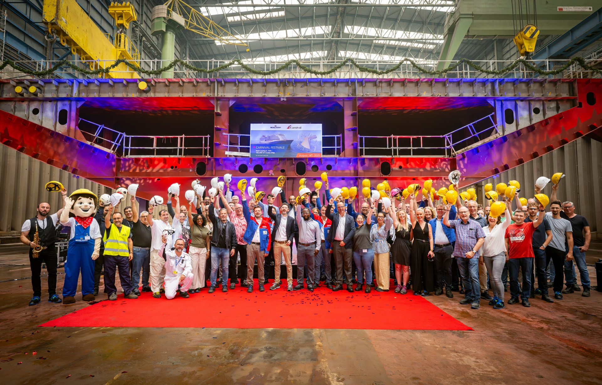 Carnival Festivale keel laying ceremony in Papenburg Germany