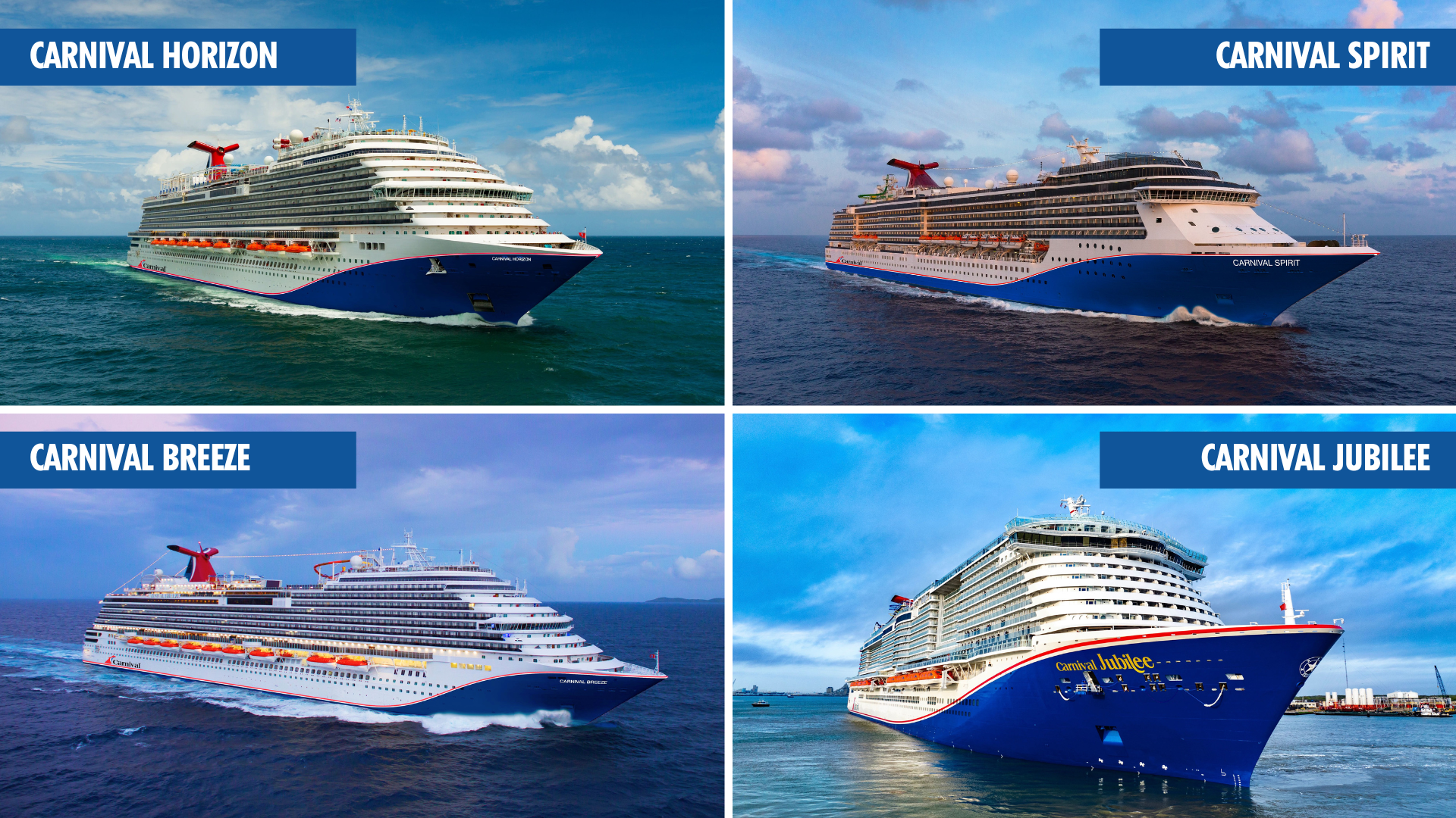 Carnival opens new 2027-28 sailings on four ships from Galveston