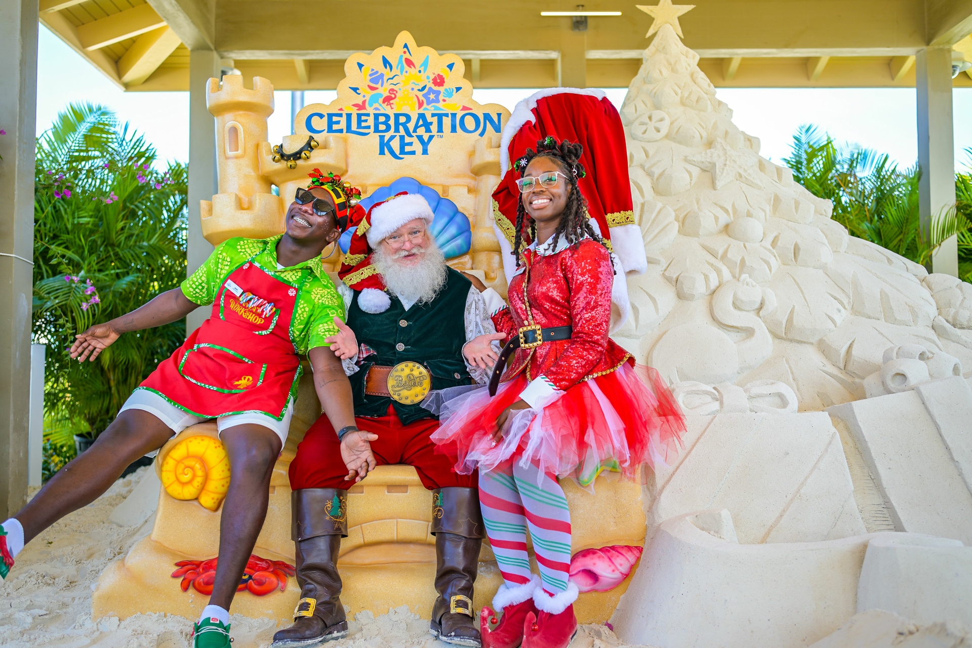 Santa and his helpers at Celebration Key