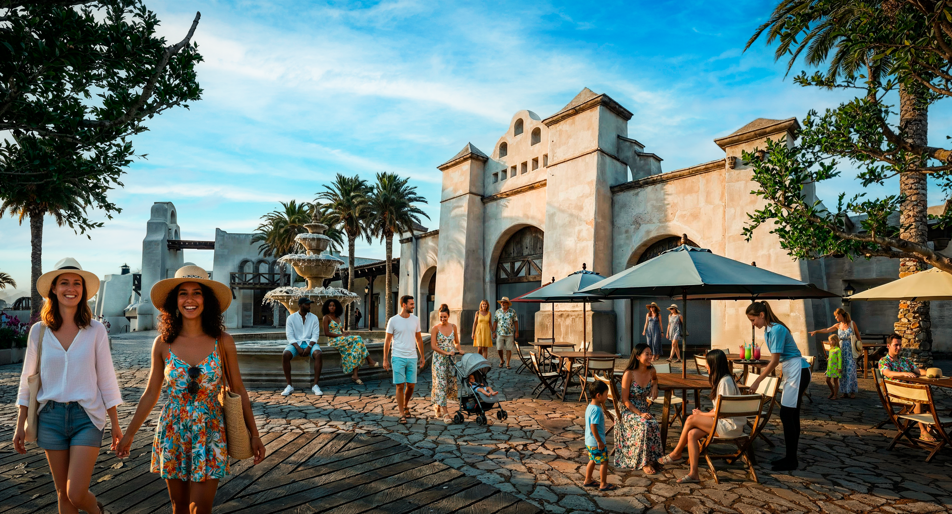 Fountain area at Ensenada Bay