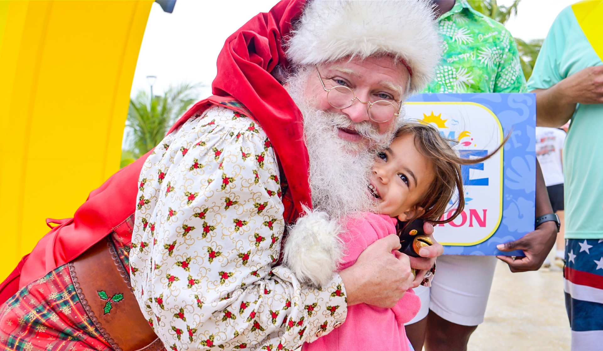 Daughter shares a special moment with Santa Claus