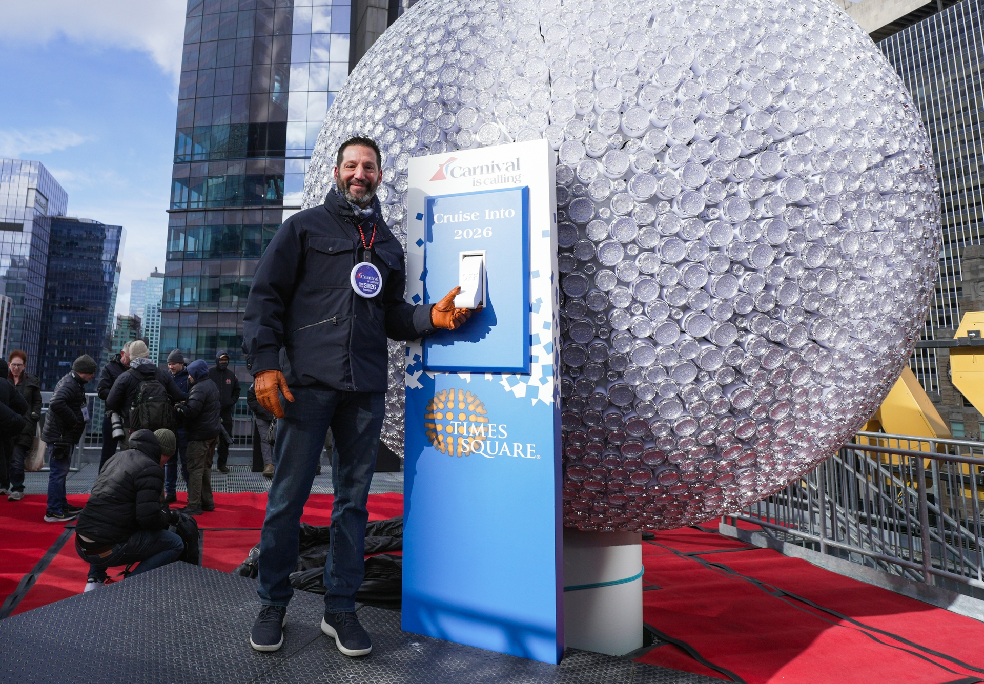 Carnival Corporation CEO Josh Weinstein Leads the Ball Lighting in Times Square