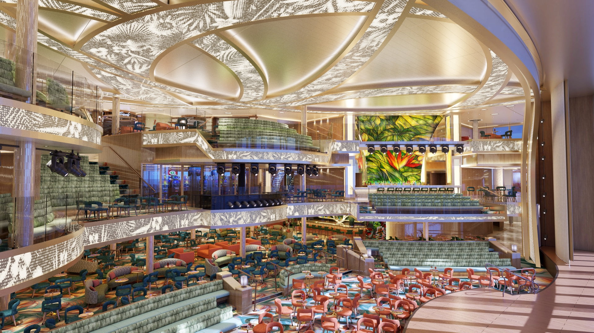 Carnival Tropicale - Grand Central Atrium (Image at LateCruiseNews.com - September 2026)