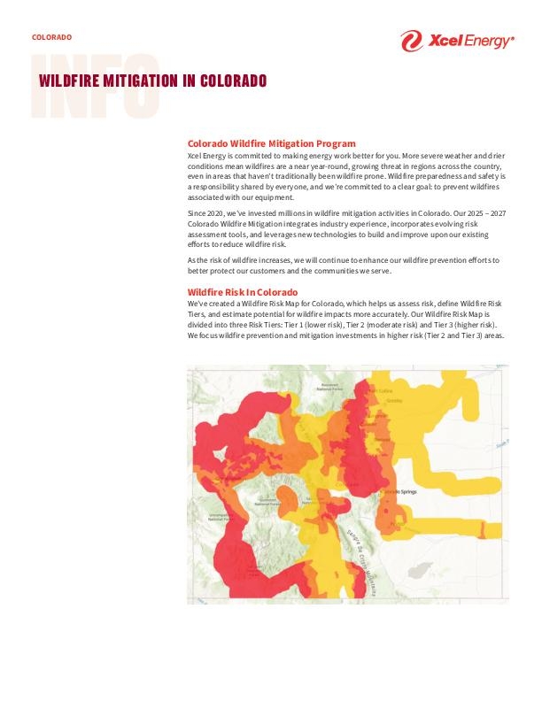 Colorado Wildfire Mitigation Program Info Sheet