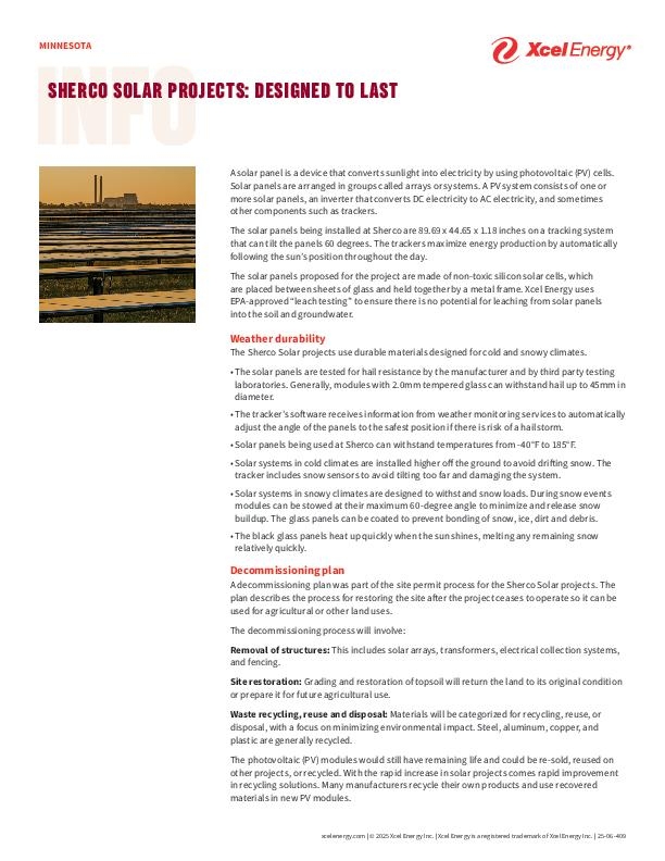 Sherco Solar Projects: Designed to Last