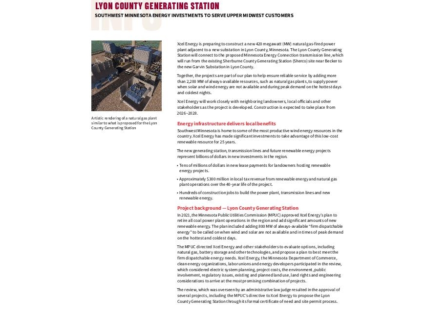 Lyon County Generating Station Info Sheet thumbnail