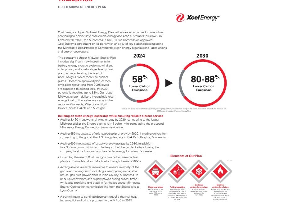 Advancing the Clean Energy Transition Upper Midwest Energy Plan Info Sheet thumbnail