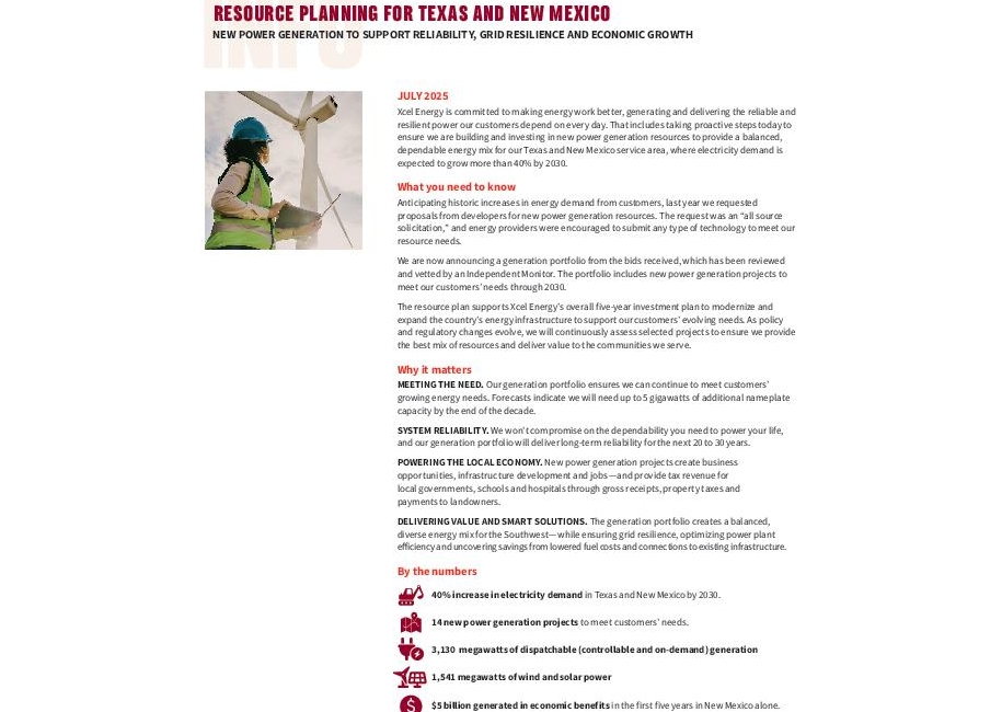 Southwest Resource Plan Portfolio Info Sheet thumbnail