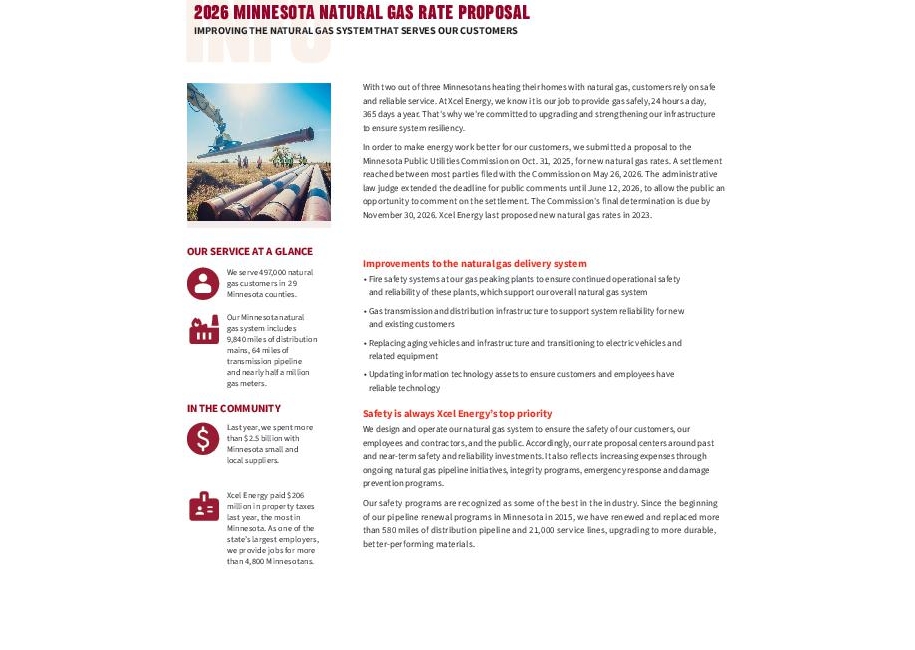 Minnesota Natural Gas Rate Proposal Info Sheet thumbnail