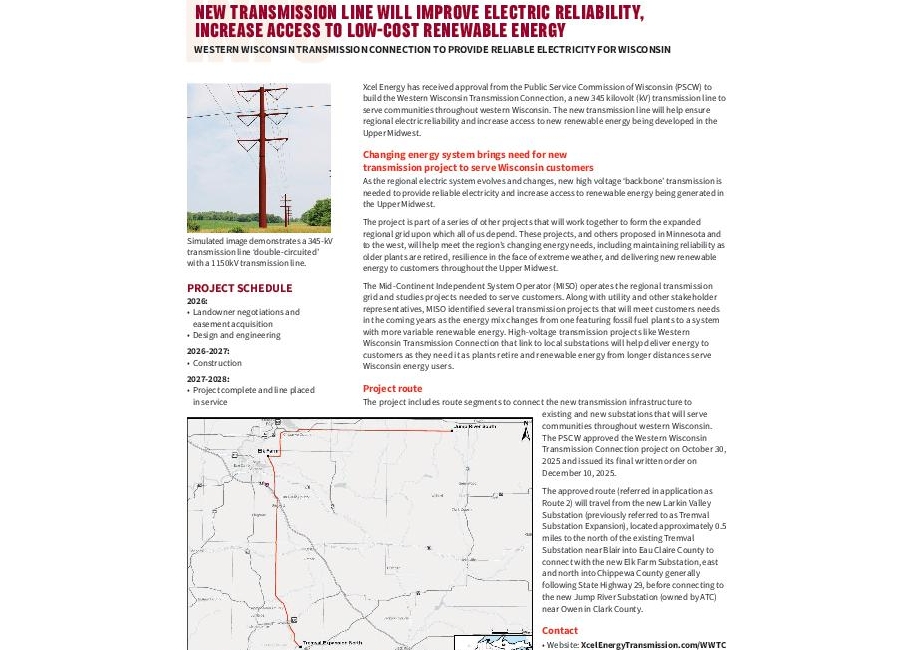 Western Wisconsin Transmission Connection thumbnail
