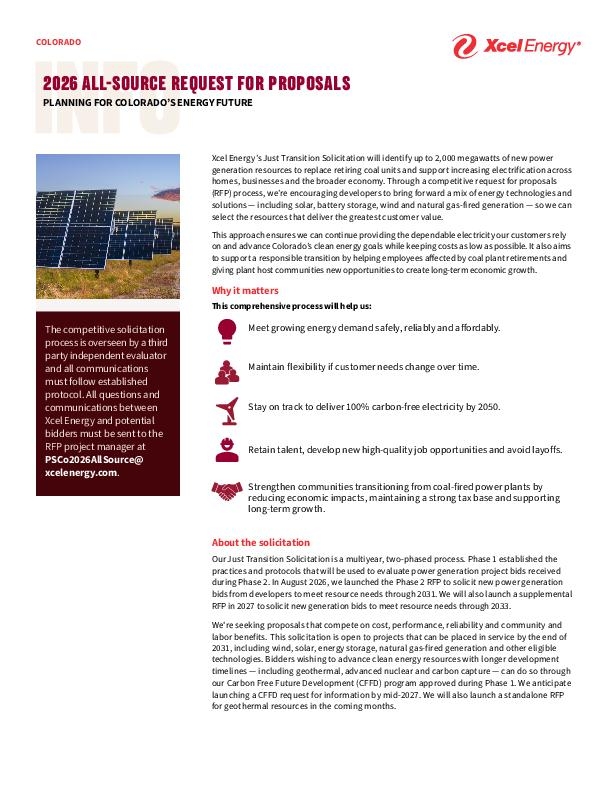 Colorado All-Source Request for Proposals