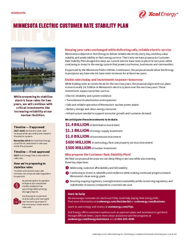 Minnesota Customer Rate Stability Plan