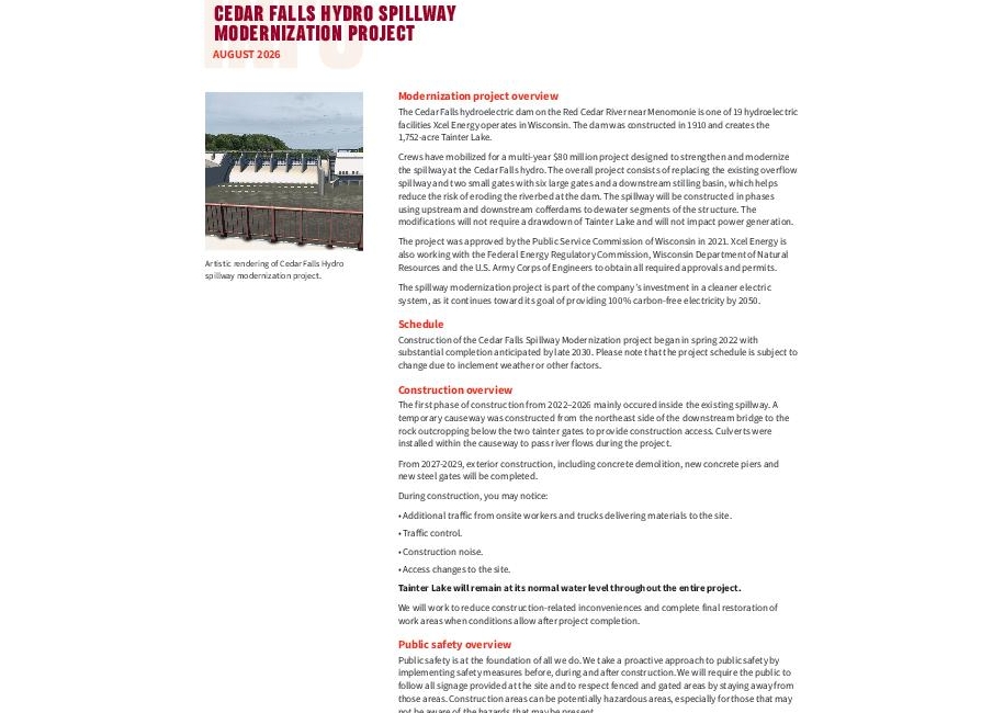 Cedar Falls Hydro Spillway Modernization Project thumbnail