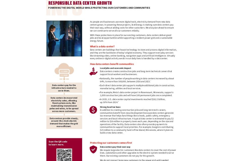 Xcel Energy Data Center Information Sheet thumbnail