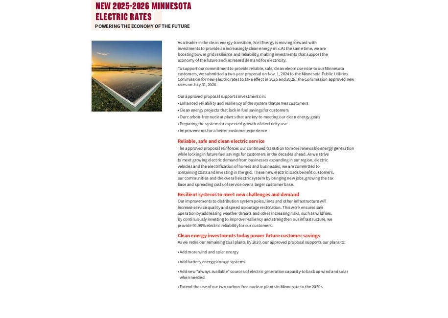 Minnesota Electric Rate Proposal Info Sheet thumbnail