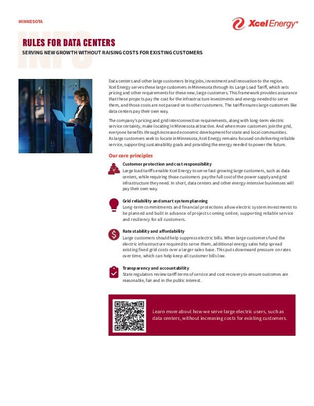 Minnesota Data Center Regulations Info Sheet
