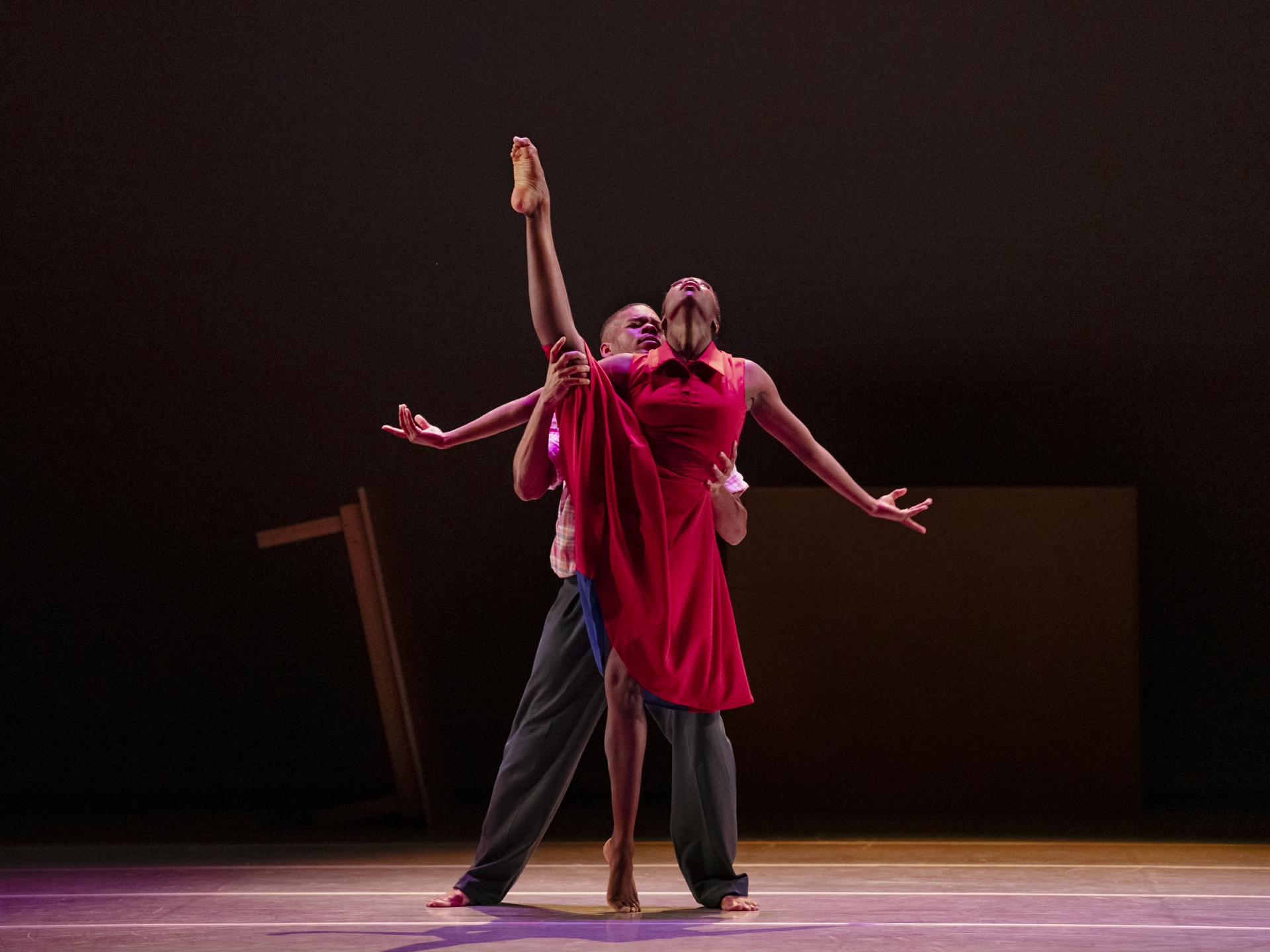 AAADTs Solomon Dumas and Caroline T. Dartey in Fredrick Earl Mosleys Embrace. Photo by Paul Kolnik_140