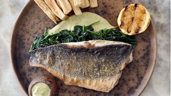 Chef Andy Allo's Crispy Skin Branzino Filet - Photo by Darcy Hatcher