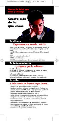 DUI Cost Card for Teens (Spanish)
