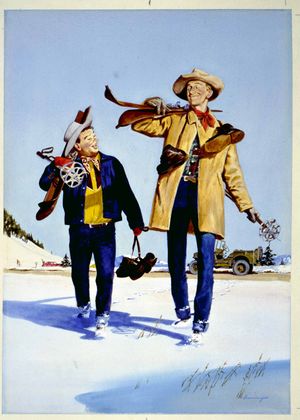 244 Henninger Two Cowboy Skiers