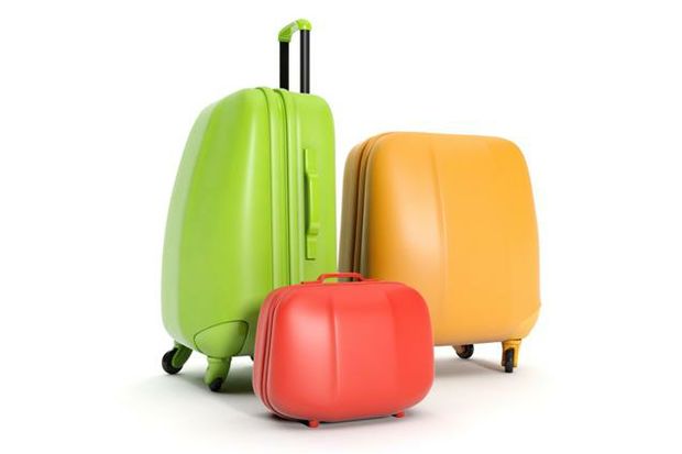 bright colored luggage