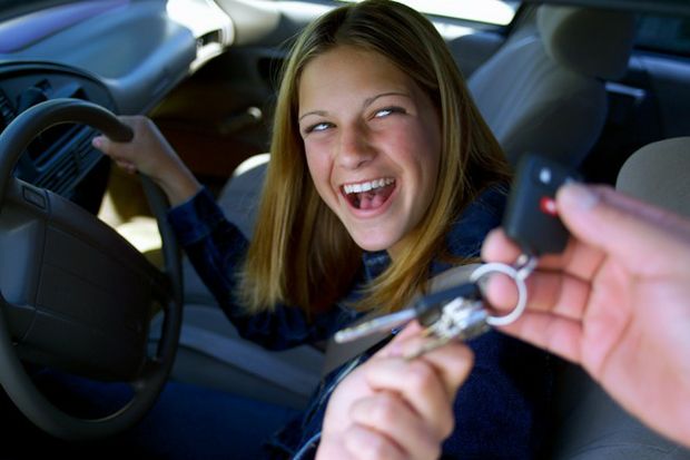teen driver with keys