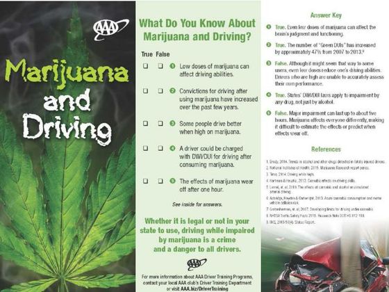 Marijuana and Driving brochure