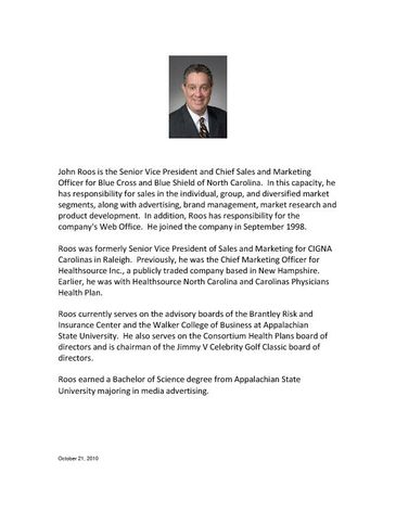 John Roos Bio BCBSNC 1-2011-PDF