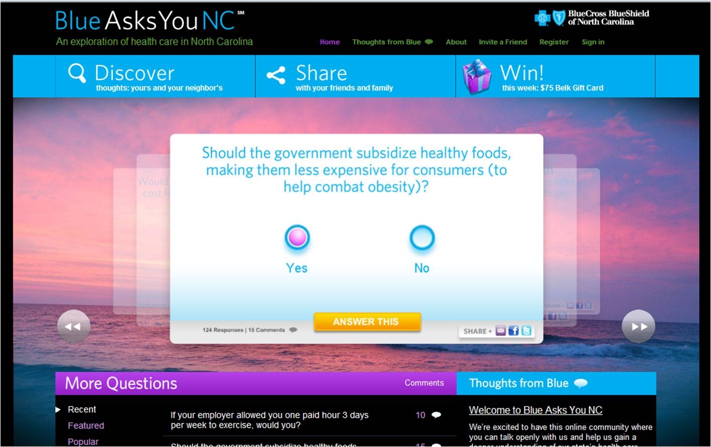 Blue Asks You NC Home page 2
