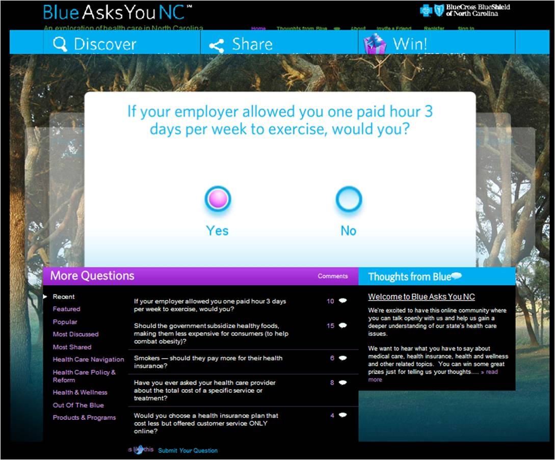Blue Asks You NC Featured questions