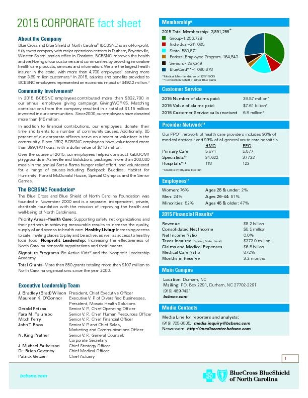 Final 2015 Corporate Fact Sheet
