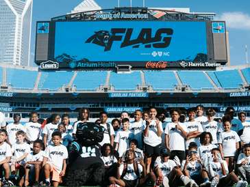 Panthers and Blue Cross and Blue Shield of North Carolina flag football clinic at Bank of America Stadium