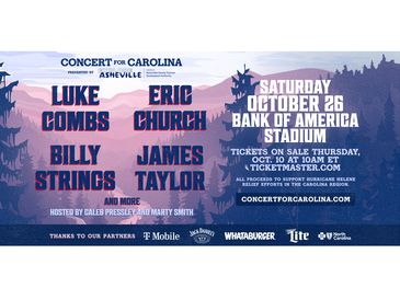 Luke Combs, Eric Church, Billy Strings, and James Taylor come together for 'Concert for Carolina' at Bank of America Stadium