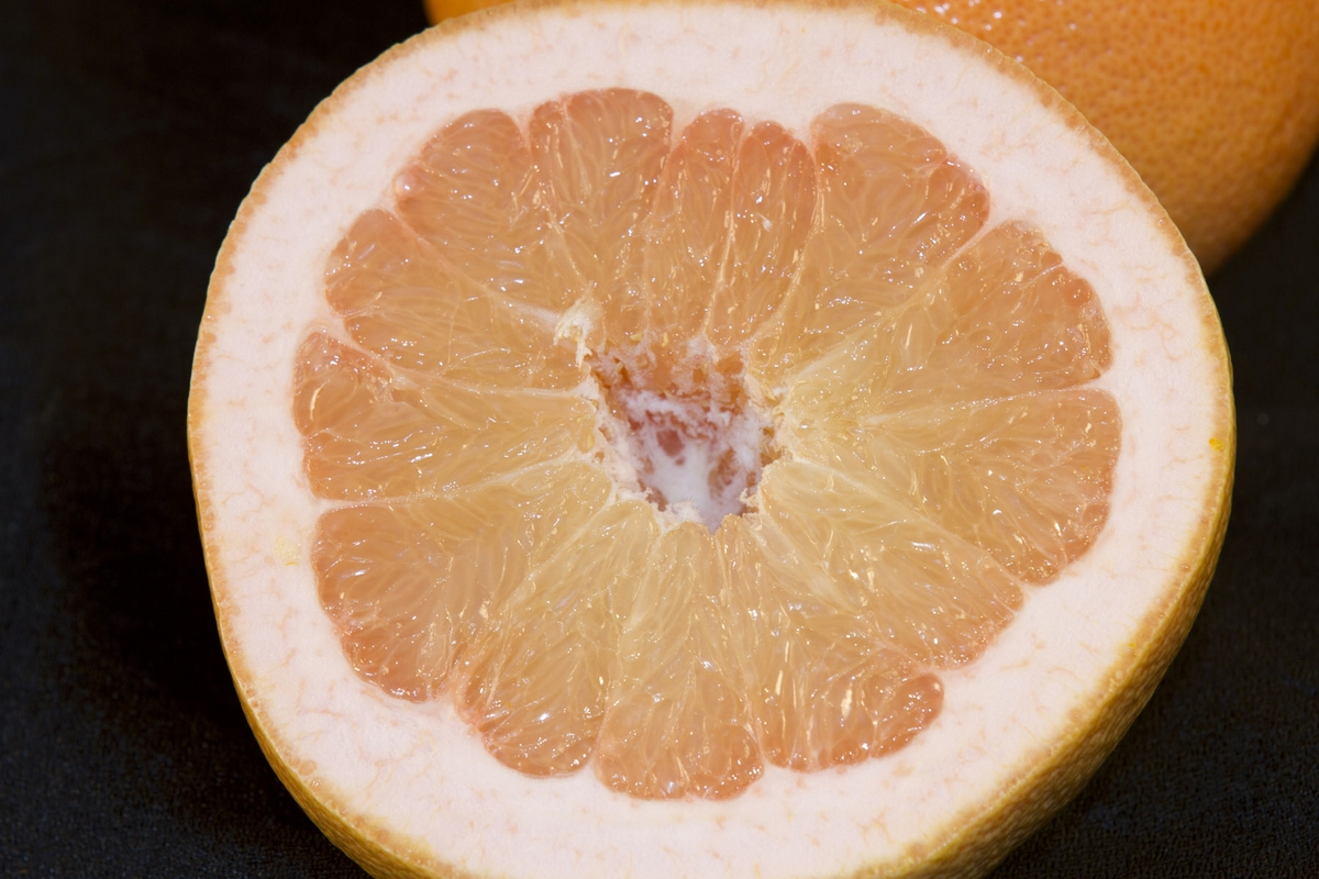 Grapefruit - closeup on half