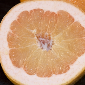 Grapefruit - closeup on half