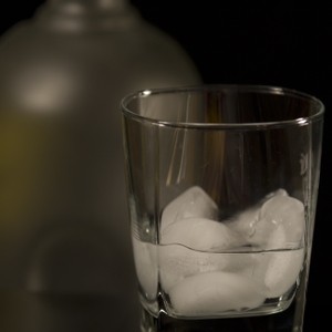 Alcohol - Light in glass with bottle