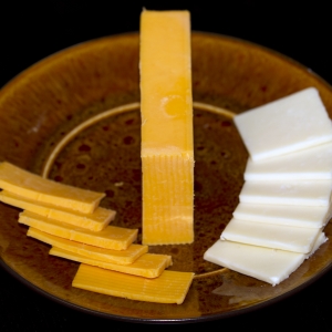 Cheese low-fat cheddar and Colby sliced horizontal