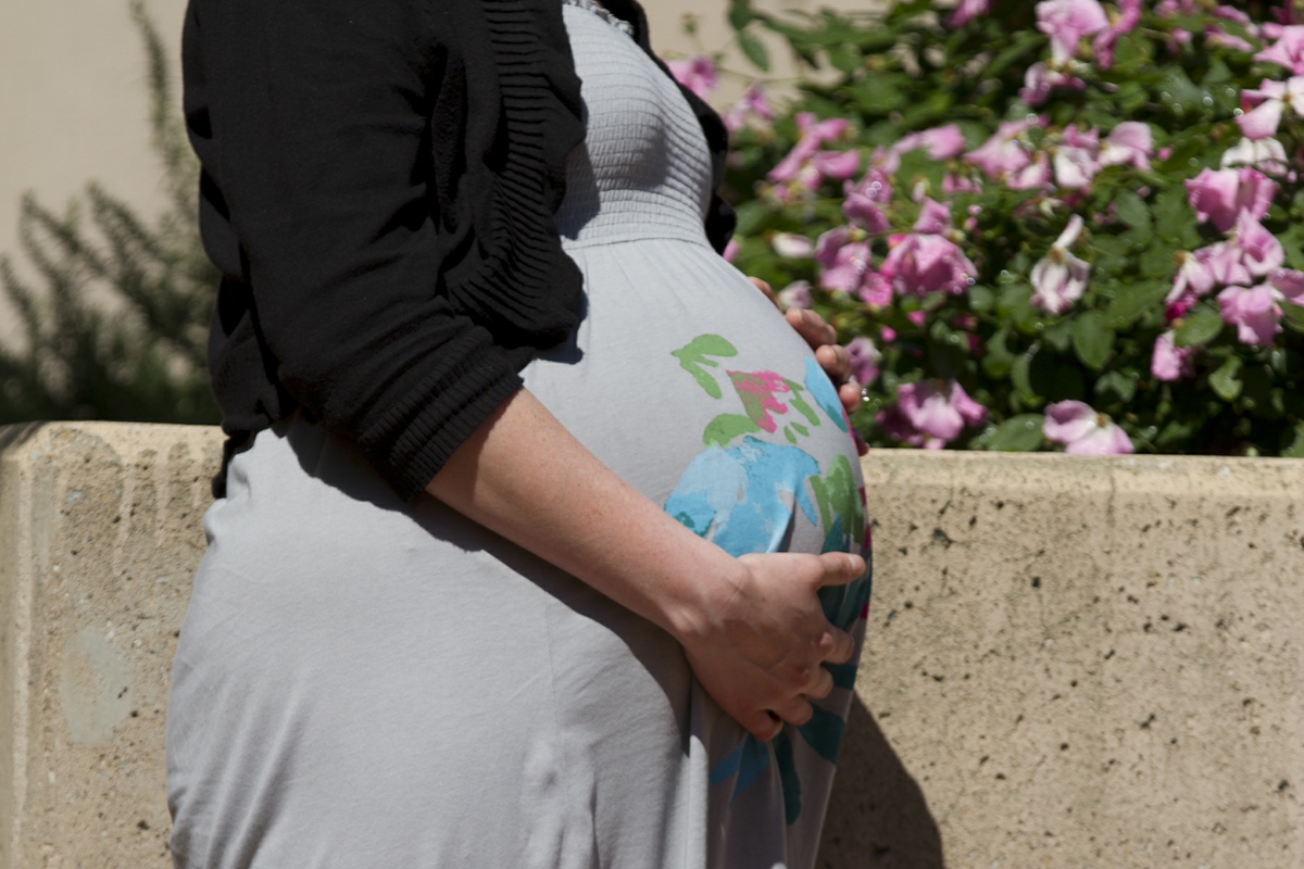 Pregnant woman close up