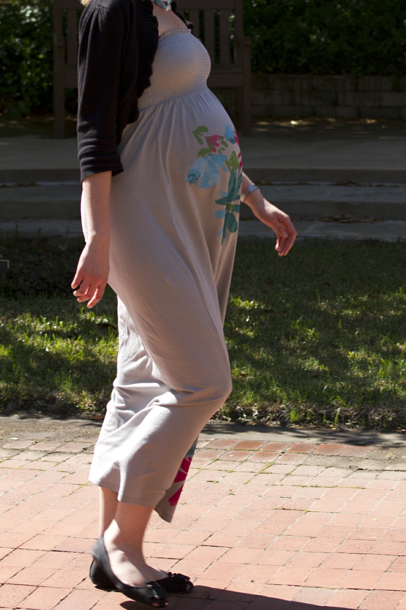 Pregnant woman walking