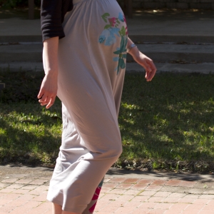 Pregnant woman walking