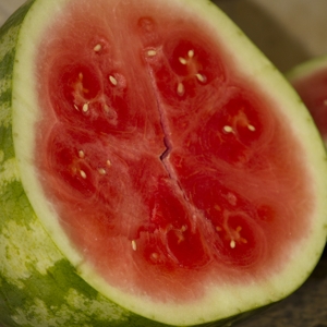 Watermelon Sliced One half Close up