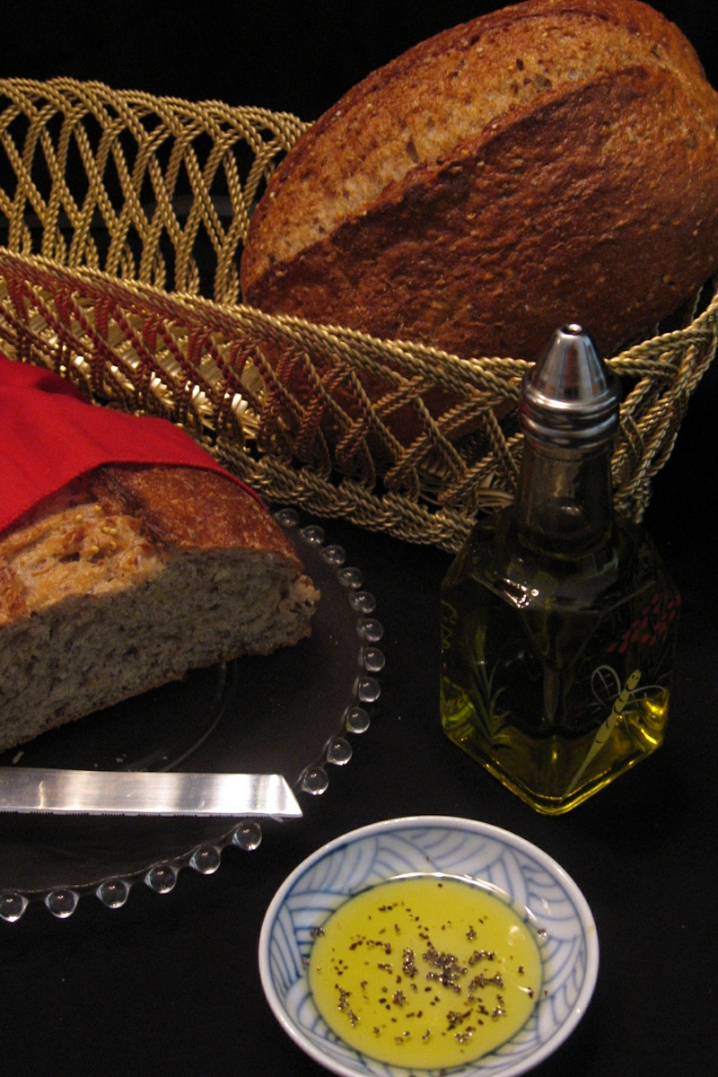 Olive oil and bread