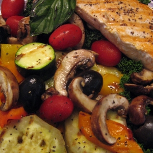 Mediterranean Diet - salmon, vegetables