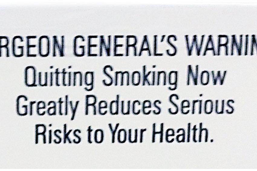 Photo | Cigarette warning