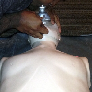 CPR Training with breathing mask
