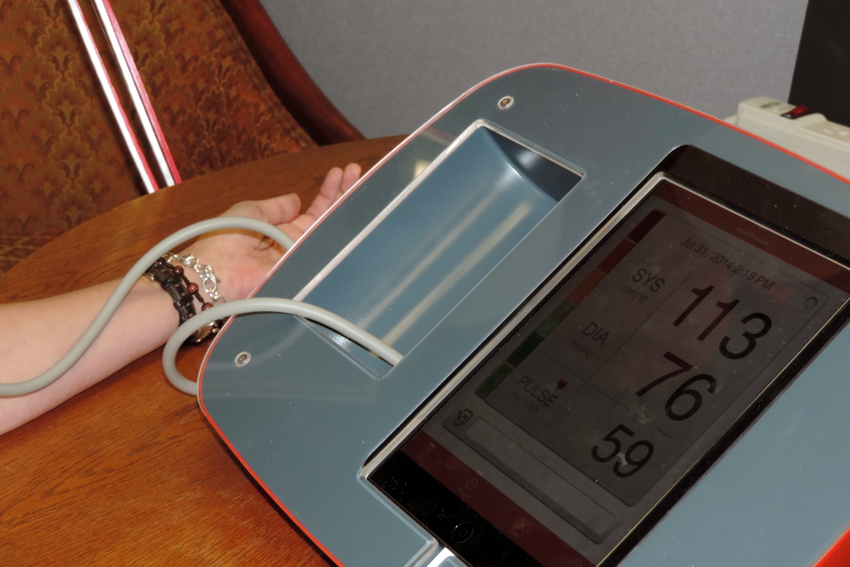 Blood pressure kiosk at work