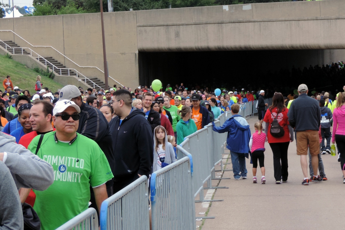 walking through the tunnel