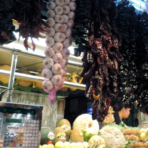 Fruit and dried garlic, peppers